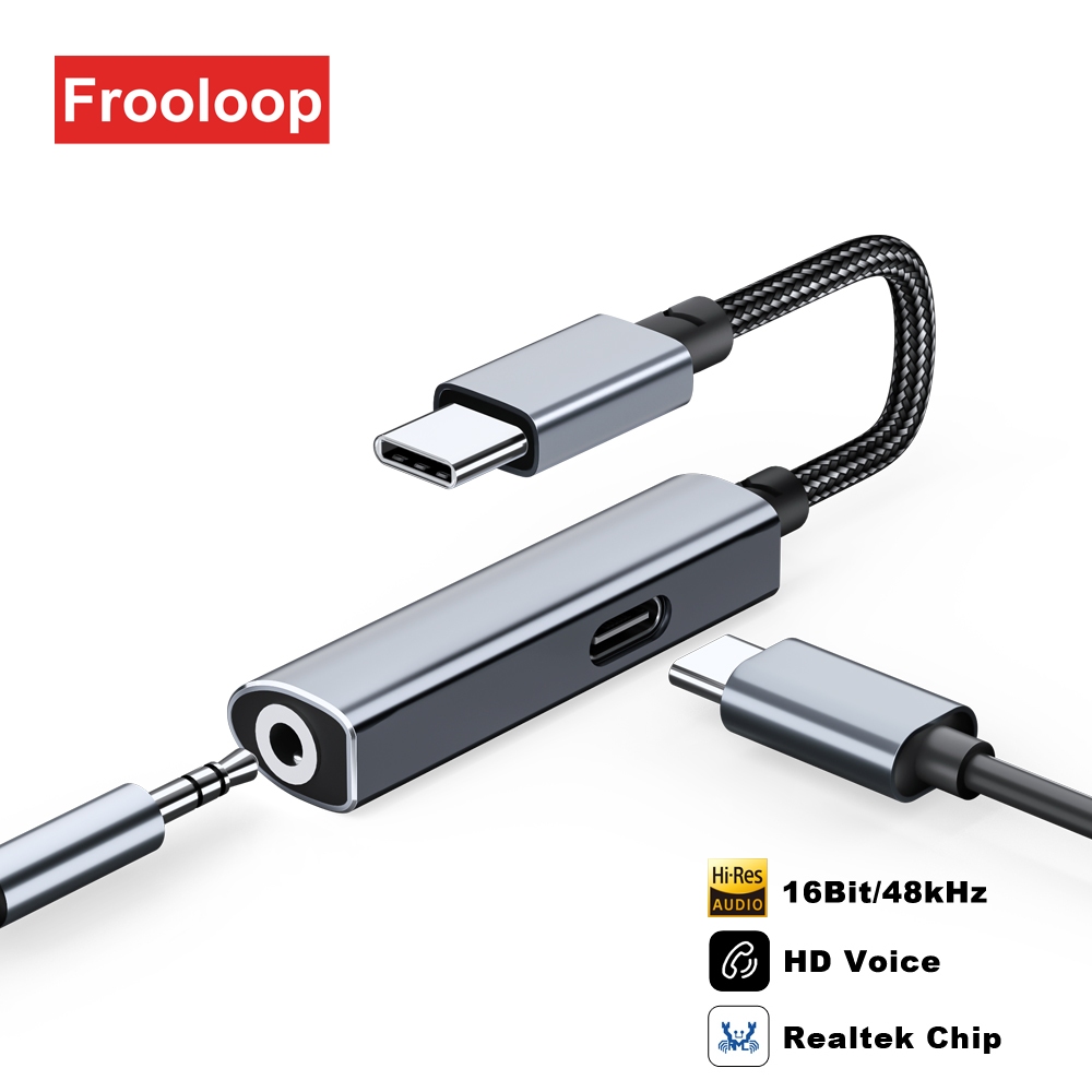 Dac อะแดปเตอร์แปลงเสียงแจ็ค USB C เป็น 3.5 มม. 10W 2A 16 Bit 48 KHz ดิจิทัล HiFi