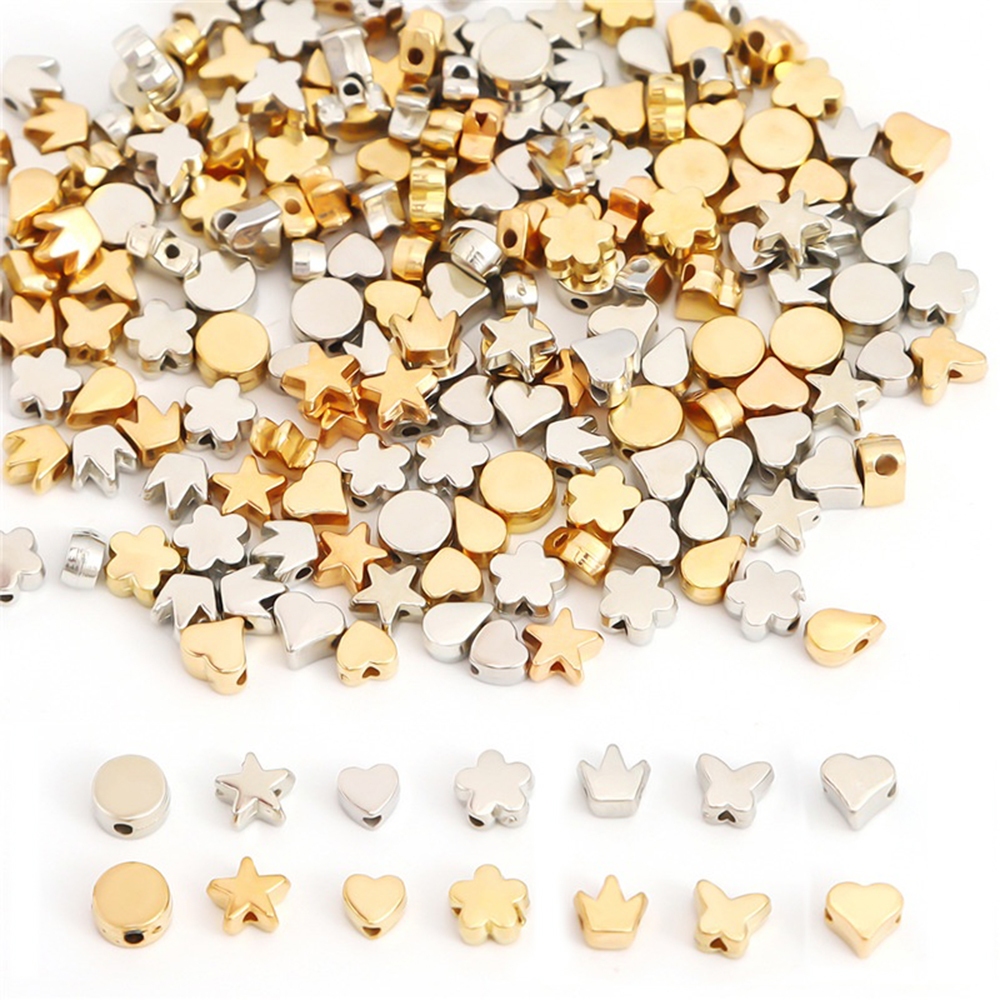 ลูกปัดอะคริลิค รูปมงกุฎ ดาว หัวใจ ดอกไม้ CCB สําหรับทําเครื่องประดับ DIY 100 ชิ้น