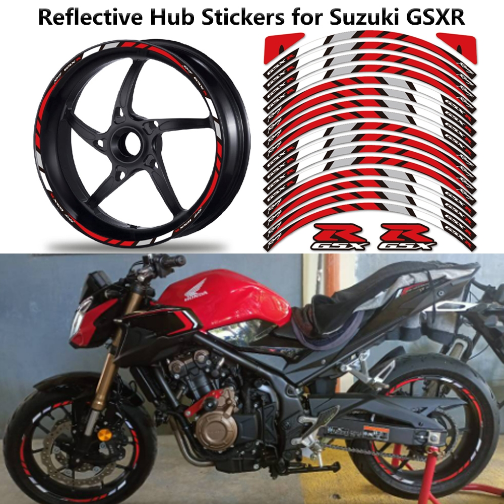 สติกเกอร์เทปสะท้อนแสง 17~18 นิ้ว สําหรับตกแต่งล้อรถจักรยานยนต์ Suzuki GSXR GSX-R 600 750 1000 K2-K9