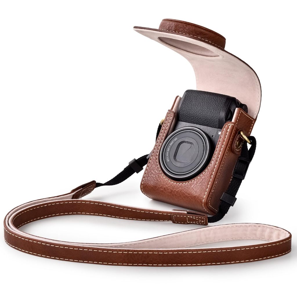 เคสกล้องสําหรับ Sony RX100 Series - เคสหนังย้อนยุคสําหรับ Sony ZV1F/ZV1/Panasonic LX9 LX10 LX15 - กระเป๋ากล้อง Sony พร้อมสายคล้อง