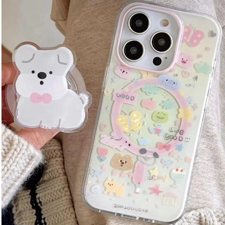 เคสโทรศัพท์มือถือ tpu ลายลูกสุนัข สีขาว สําหรับ 15promax 15pro 15 14 14pro max 12PRO 13pro 13promax