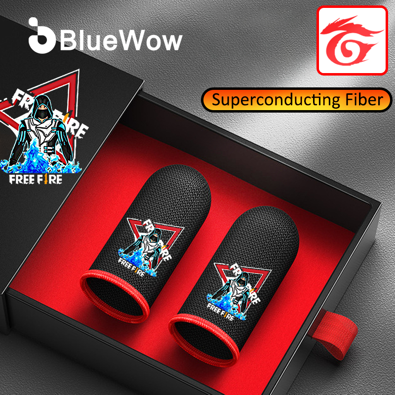 Bluewow ถุงมือเล่นเกม Freefire พร้อมกล่องซิงค์