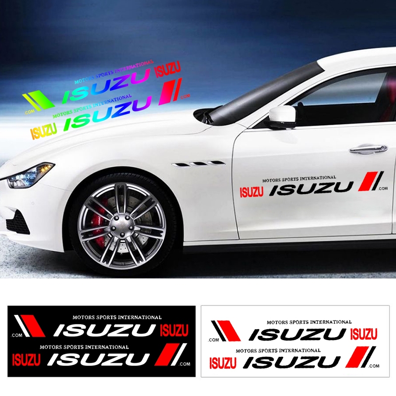 2PCS รถ-Styling สติกเกอร์รถ PET Decal Motorsport สติกเกอร์สําหรับ Isuzu D-max Mu-x Mu-7 Panther Wiza