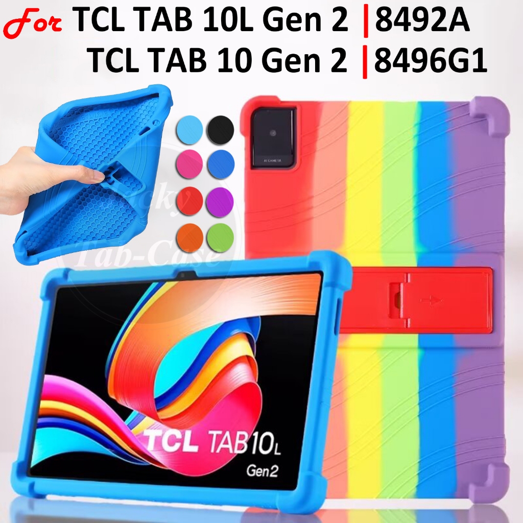 เคสป้องกัน สําหรับ TCL TAB 10L Gen2 10.1" 8492A | TAB10L 8491X | Tab10 Gen2 10.36 นิ้ว 2023 8496G1 ฝามีขาตั้งซิลิโคนกันกระแทกหนา4มุม