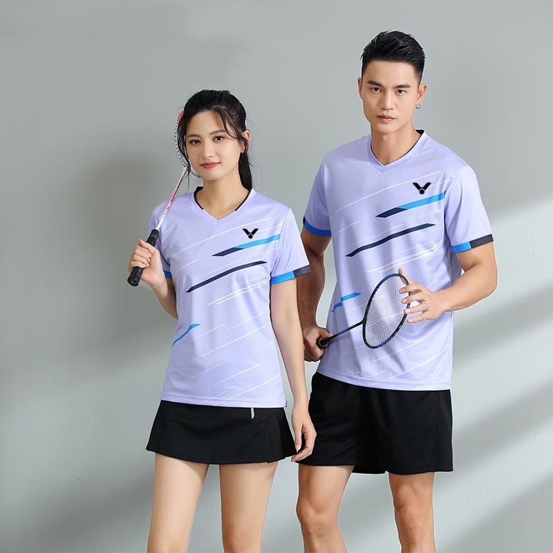 Victory ใหม่ ชุดกีฬาแบดมินตัน แขนสั้น ระบายอากาศ แห้งเร็ว สําหรับผู้ชาย และผู้หญิง 2023