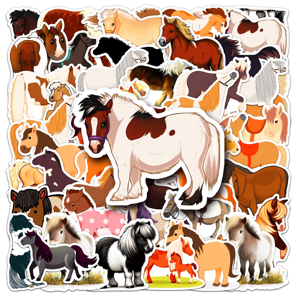 50 ชิ้นน่ารักม้าโพนี่สติกเกอร์กันน้ําสําหรับโทรศัพท์แล็ปท็อปสเก็ตบอร์ดสร้างสรรค์กราฟฟิตีรถสติกเกอร์มอเตอร์