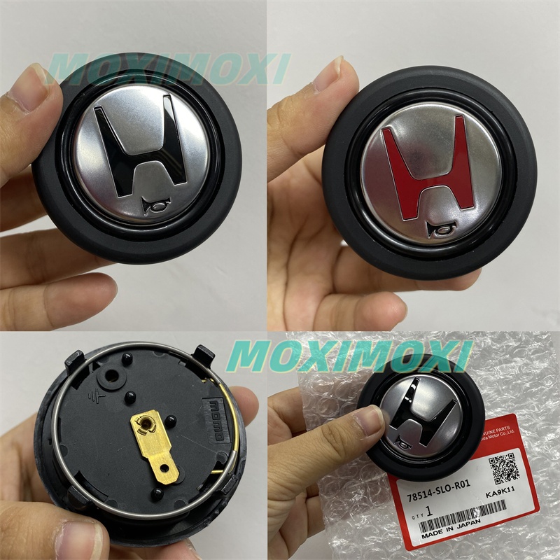 H ปุ่มกดพวงมาลัยรถยนต์ โลโก้สีแดง สําหรับ Honda Civic NSX-R Sparc nardi momo