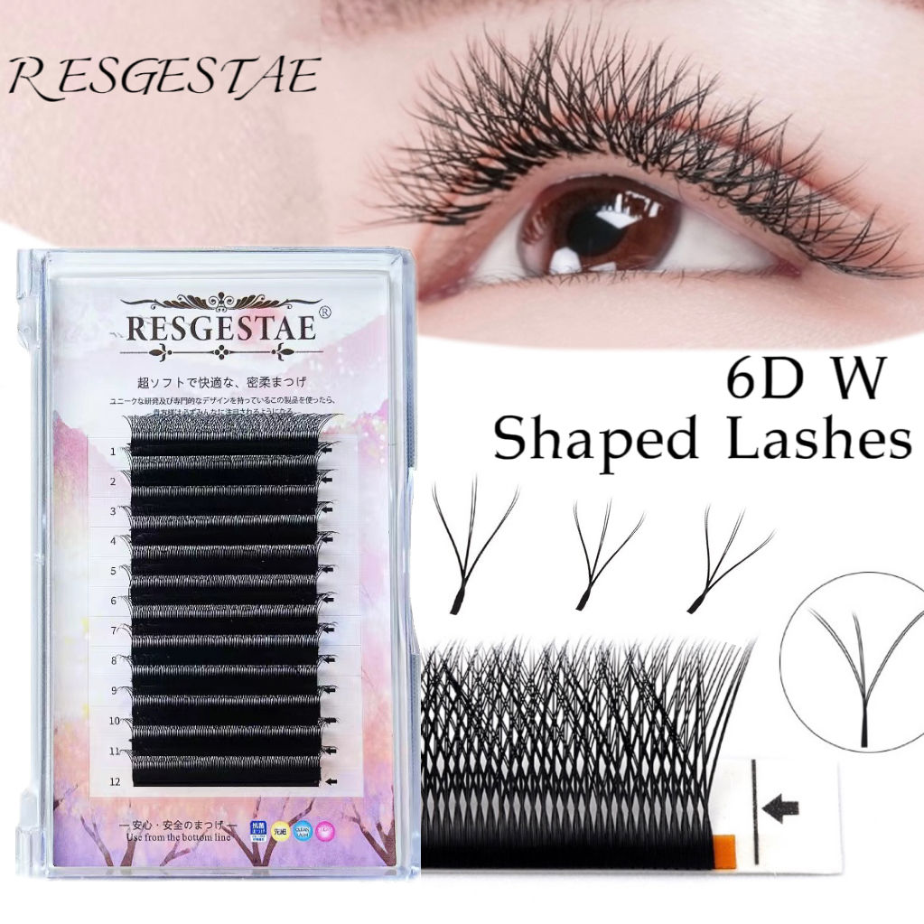 W รูปร่าง 3D ขนตา Pre Curl ภาคต่อขนตา C / D / DD Curl ธรรมชาตินุ่มแมตต์มิงค์ W รูปร่างขนตาปลอม