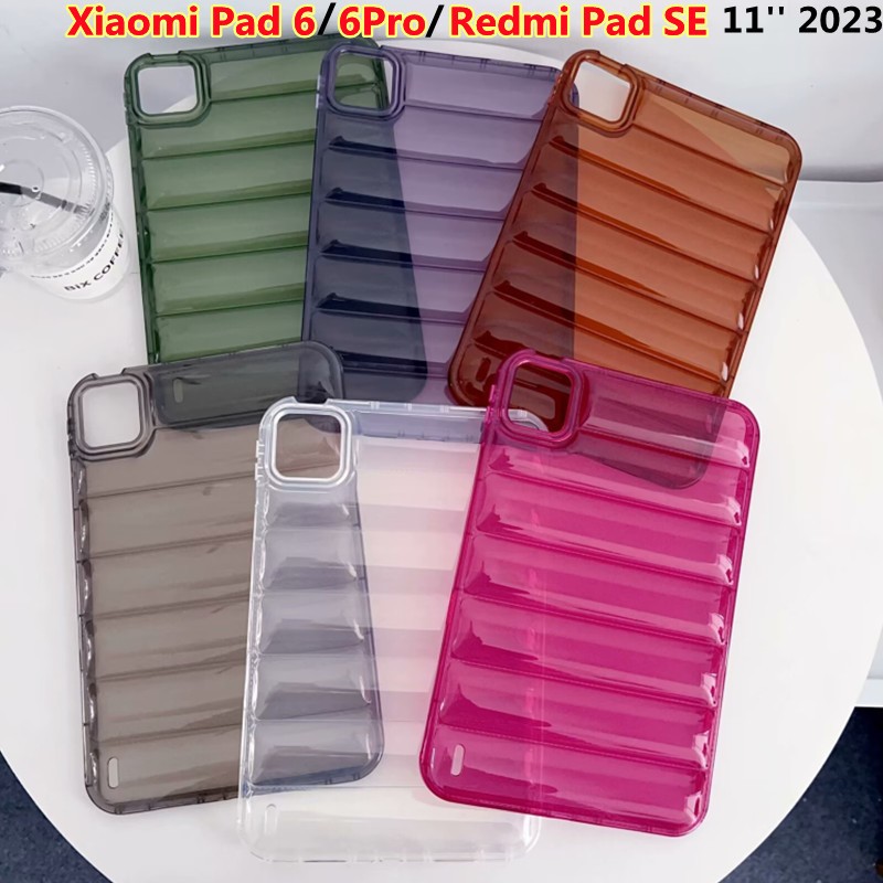 Case For Xiaomi Pad 6 / Redmi Pad SE 11'' 2023 Down Jacket Ultra Thin Transparent Case For MiPad 6 Pro Soft Silicone Cover