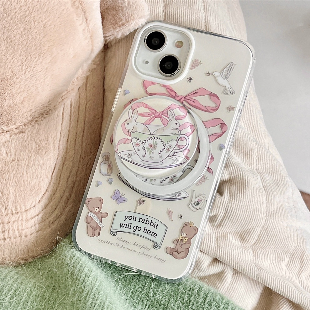 สําหรับiphone case 16 Pro Max 15 Pro Max 14 Pro Max 13 Pro Max 12 Pro Max Super Strongแม่เหล็กIMDรูปแบบการ์ตูนโทรศัพท์มือถือกรณี