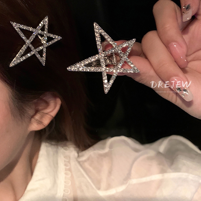 DREJEW กิ๊บติดผม รูปตัวอักษร ประดับมุก เพชร เข้ากับทุกการแต่งกาย สําหรับผู้หญิง