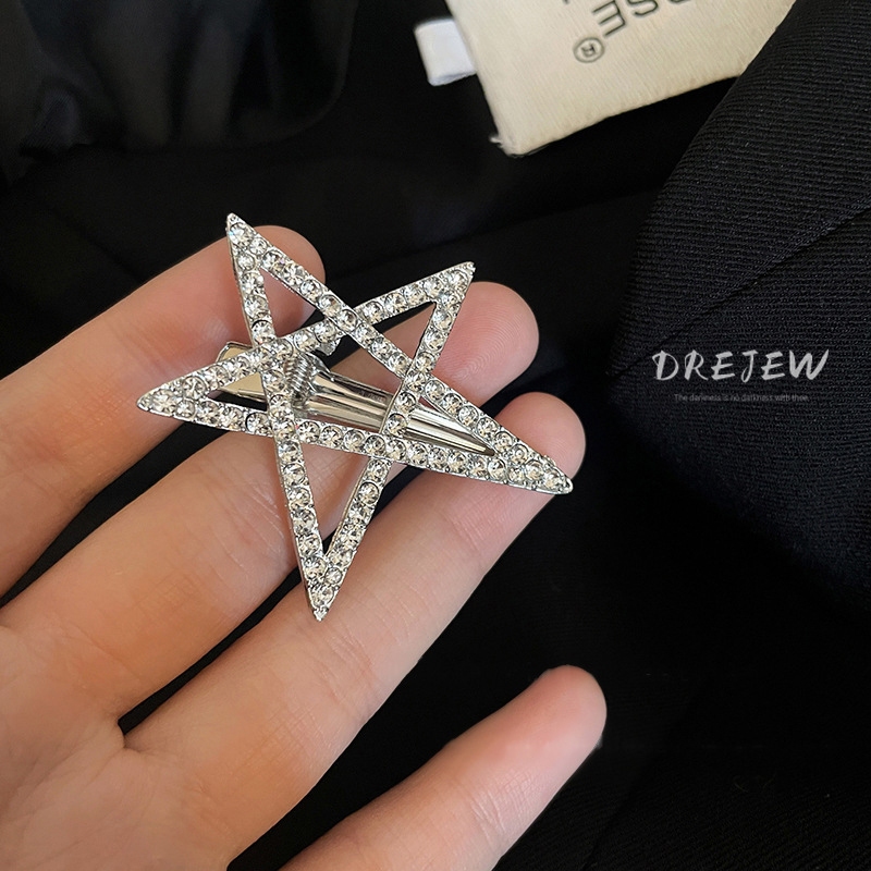 DREJEW กิ๊บติดผม รูปตัวอักษร ประดับมุก เพชร เข้ากับทุกการแต่งกาย สําหรับผู้หญิง - รูปที่ 5