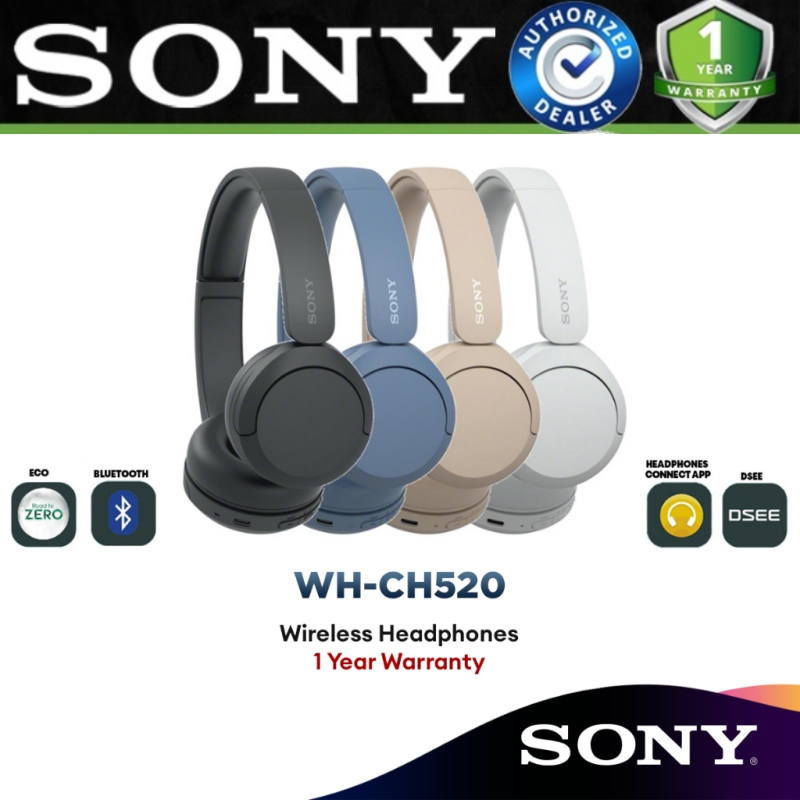 หูฟังไร้สาย Sony WH-CH520 CH520 | การเชื่อมต่อบลูทูธ | แบตเตอรี่ 50 ชั่วโมง | ช520