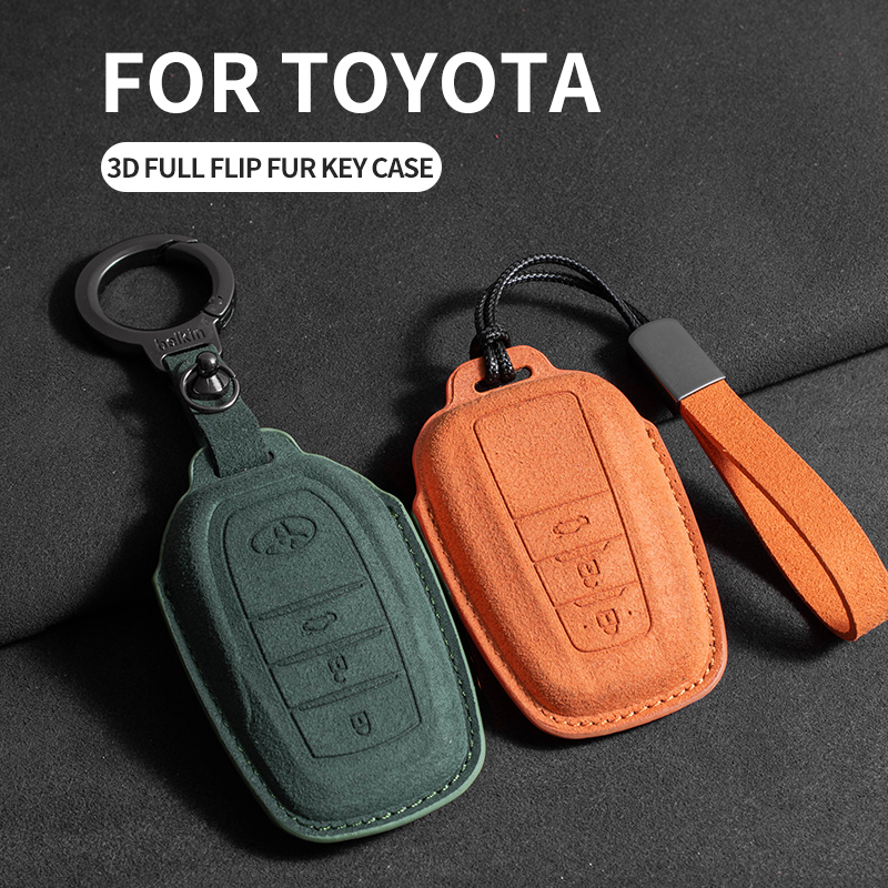 ปลอกกุญแจรถยนต์" Toyota Camry corolla CHR RAV4 cross Hilux เคสกุญแจรีโมท Rogue Revo Innova Hybrid REIZ Fortune ปลอกกุญแจหนังแท้ ของแต่งรถยนต์ พวงกุญแจ