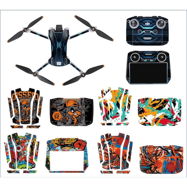 Sunnylife DJI Mini 3 PRO สติกเกอร ์ รูปแบบประณีตเหมาะสําหรับ DJI RC รีโมทคอนโทรลฟิล ์ มป ้ องกัน Body Machine Arm Film
