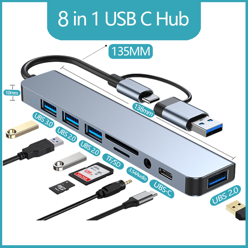 ประเภท c ถึง usb อะแดปเตอร์ usb hub สําหรับแล็ปท็อป usb hub สาย usb เป็น usb c hub USB docking stati