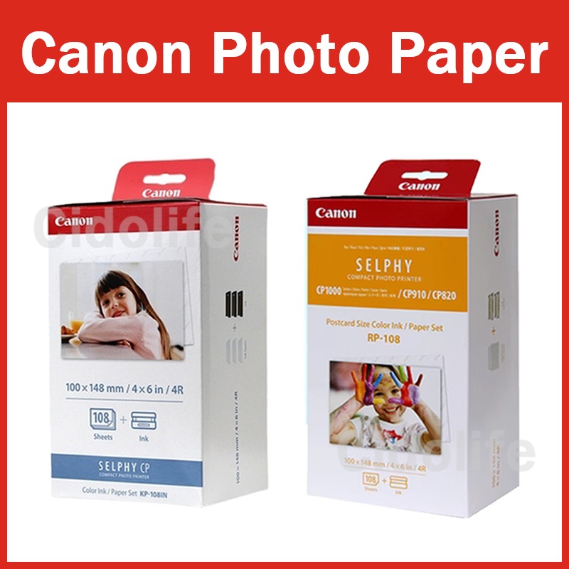 Kp-108in RP-108 กระดาษโฟโต้ สําหรับเครื่องพิมพ์ภาพ Canon Selphy CP Series CP1200 CP1300 CP1500 CP910