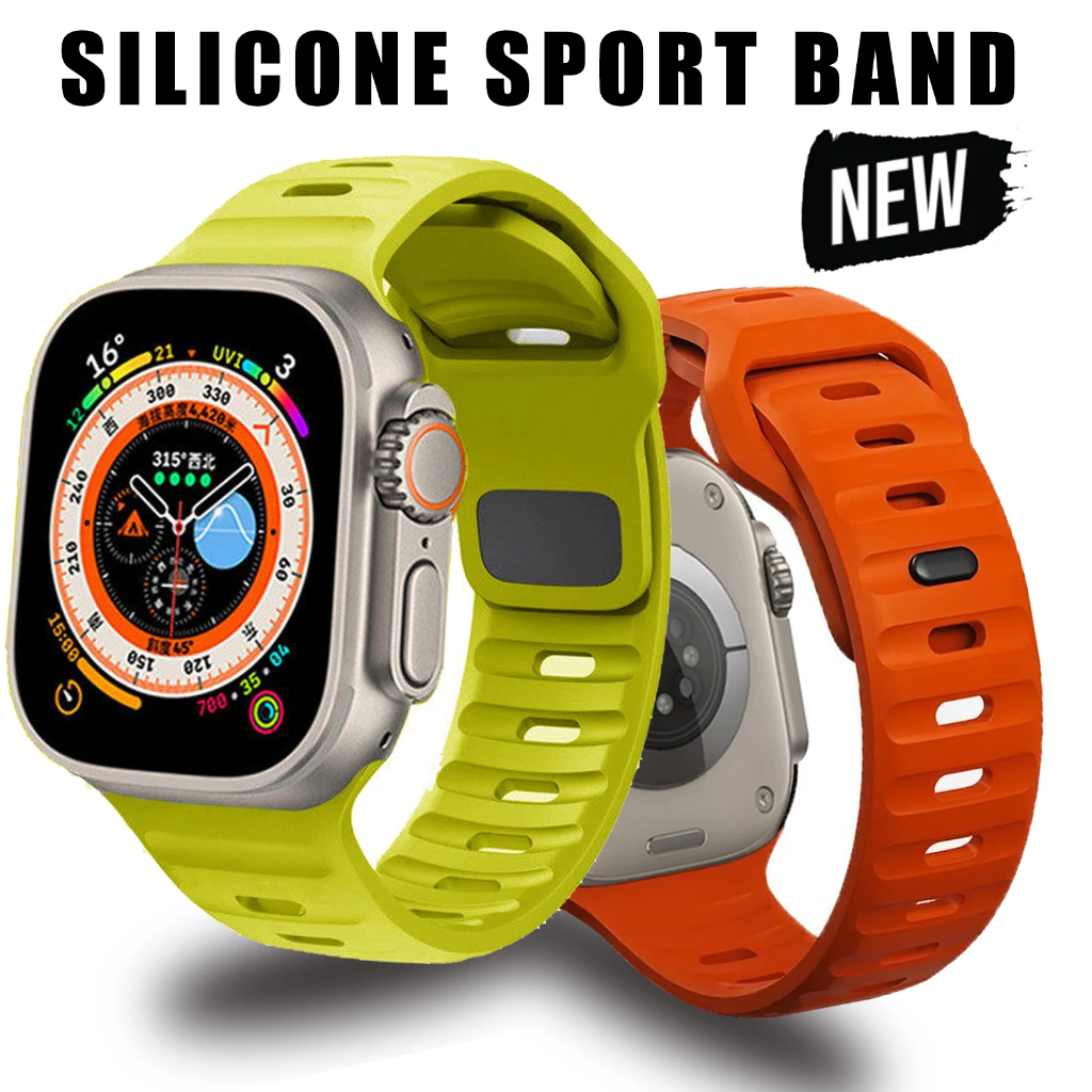 สายนาฬิกาข้อมือซิลิโคนยาง สําหรับ Apple watch series 11 10 9 8 7 6 Ultra 49 มม. 45 มม. I watch SE 5 4 3 2 44 มม. 40 มม. 41 38 42 มม.