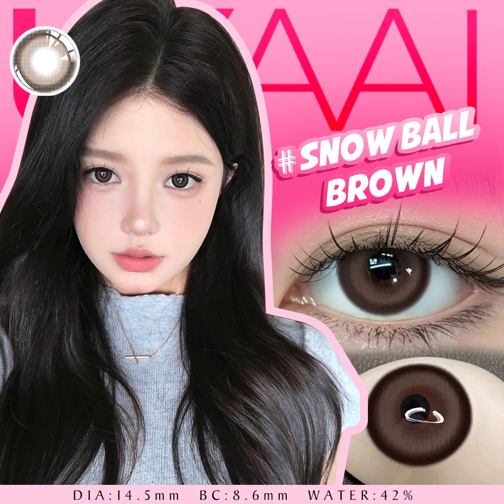 [ส่งจากกทม] Uyaai คอนแทคเลนส์ บิ๊กอาย สีน้ําตาล 14.5 มม. 2 ชิ้น ต่อคู่