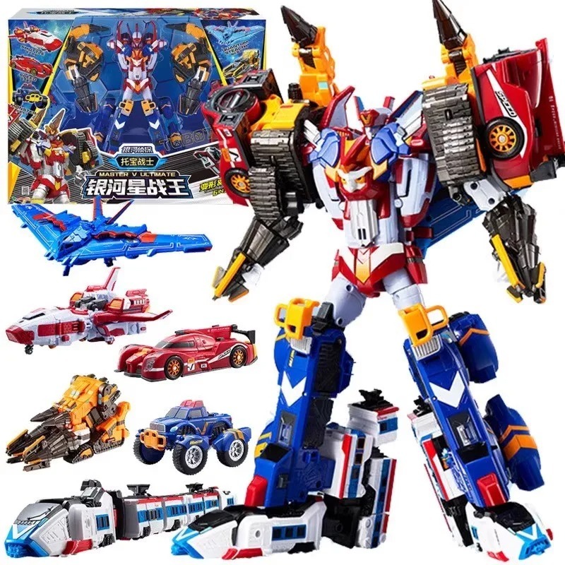 โมเดลฟิกเกอร์หุ่นยนต์รถยนต์ Tobot V Galaxy Detectives Master V Ultimate 6 IN 1 ABS ขนาด 39 ซม. ของเล่นสําหรับเด็ก