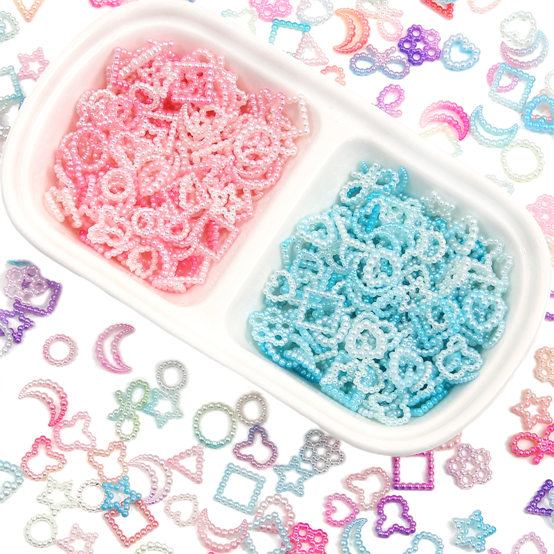 แผ่นไข่มุก ABS ไล่โทนสี สุ่มสี สําหรับทําเครื่องประดับ DIY 20 กรัม ต่อถุง