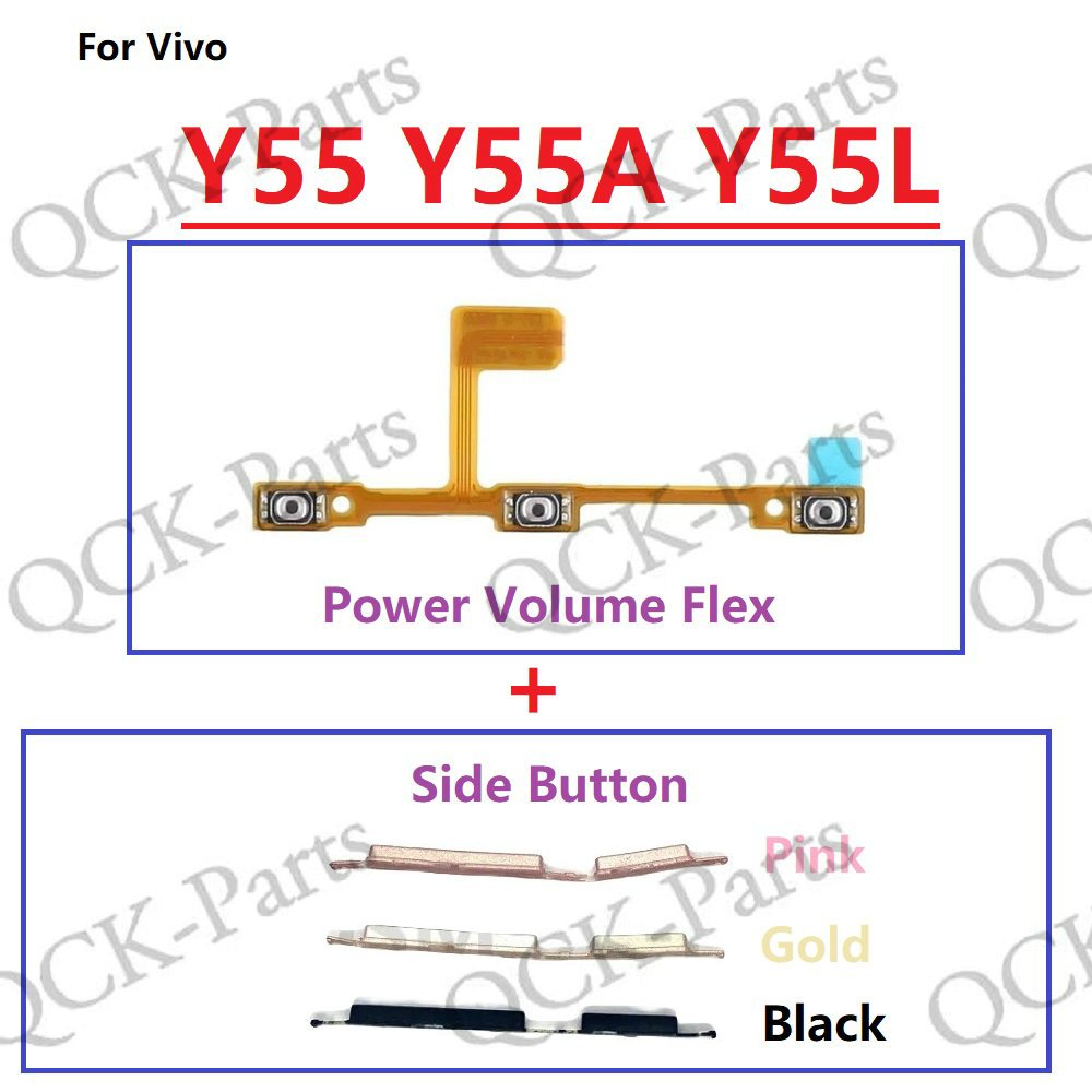 ปุ่มสวิตช์เปิด ปิด ด้านข้าง สายเคเบิ้ลอ่อน แบบเปลี่ยน สําหรับ Vivo Y55 Y55A Y55L