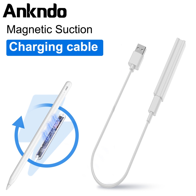 Ankndo ปากกาไอแพด USB Magnetic Wireless Charger ใช้ได้กับ A/pple Pencil 1st และ 2nd เครื่องชาร์จไร้สายแม่เหล็ก