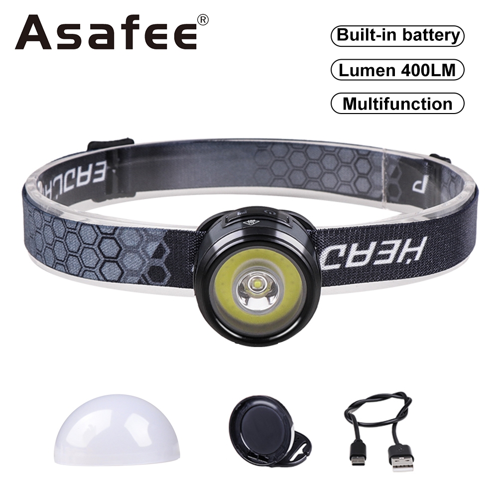 Asafee 6550 ไฟฉายคาดศีรษะ มัลติฟังก์ชั่น พร้อม USB+ ที่คาดศีรษะ ที่บังแดด และไฟฉาย แบบชาร์จไฟ กันน้ํา