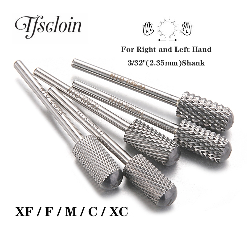 TFSCLOIN ใหม่ Bidirectional ทรงกระบอกเจาะ Bits ร้านทําเล็บเงินเครื่องตัดกัดเล็บเจาะ Bit ทําเล็บมือเล็บเท้าเครื่องมือ