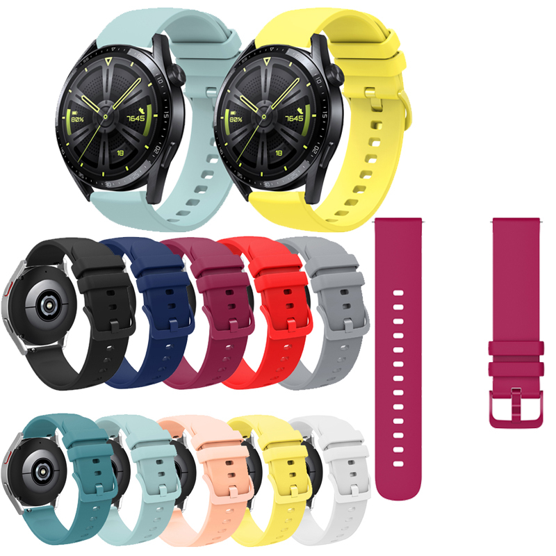 สําหรับ Huawei Watch GT 4 3 2 GT2 GT3 PRO GT2E สายซิลิโคน สายสมาร์ทวอทช์ สายรัดข้อมือ หัวเข็มขัดที่มีสีสัน สายนาฬิกา