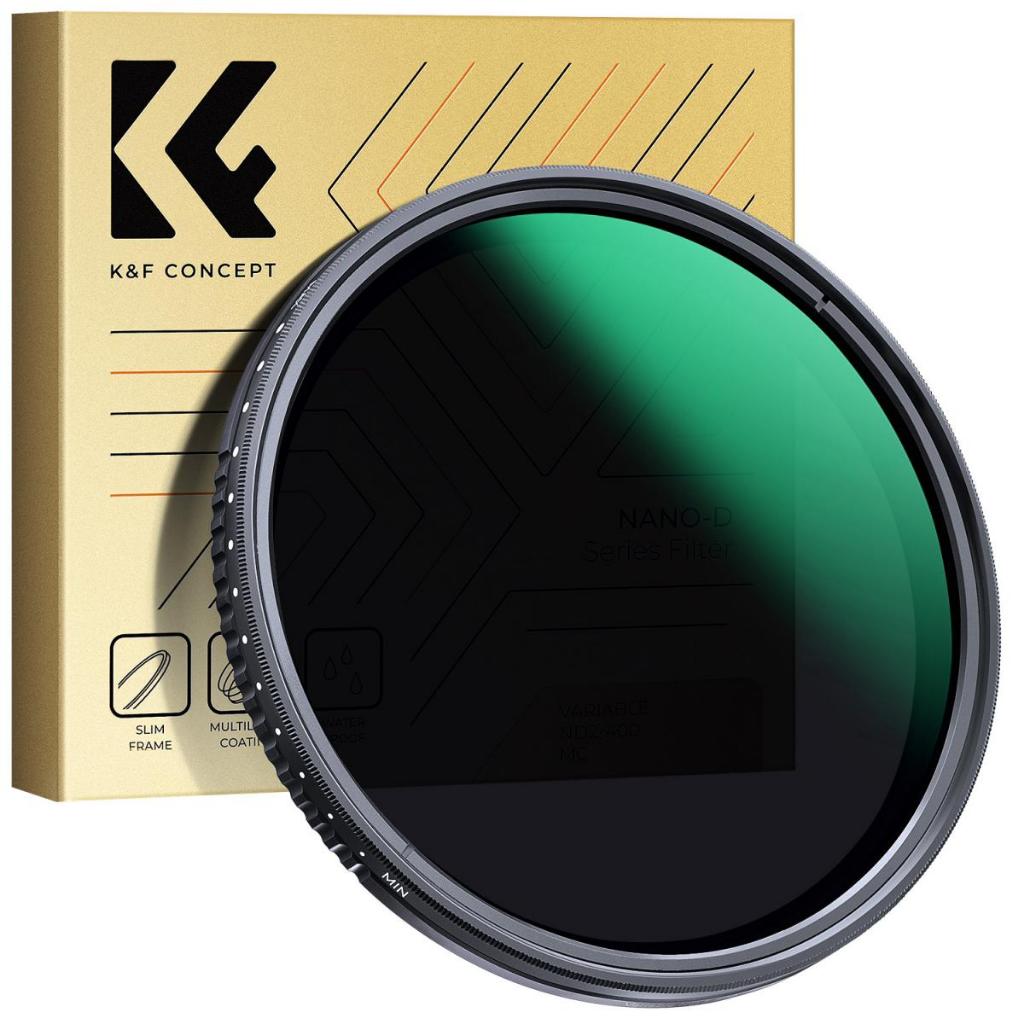 K&f ฟิลเตอร์เลนส์ NANO-D ND2-ND400 (1-9 สต็อป) ปรับได้ เคลือบหลายชั้น 24 ชั้น 49 52 55 58 62 67 72 77 82 มม.