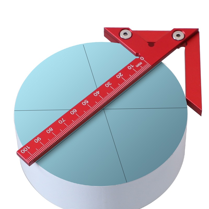 Center Finder Woodworking Square 45/90 Degree Right Angle Line Gauge Aluminum Alloy Center Scribe Precision Carpenter Ruler
