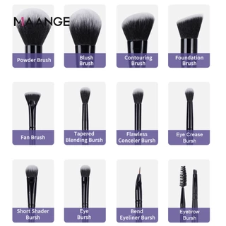 MAANGE ชุดแปรงแต่งหน้าเกาหลีสีดำ พร้อมกล่องเก็บ ขนนุ่มพิเศษ เกลี่ยแป้งได้ง่าย สม่ำเสมอ 51367