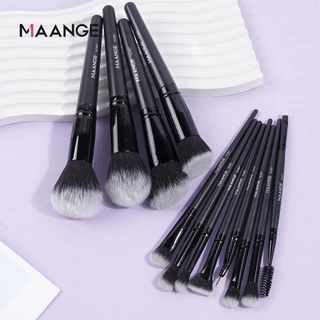 MAANGE ชุดแปรงแต่งหน้าเกาหลีสีดำ พร้อมกล่องเก็บ ขนนุ่มพิเศษ เกลี่ยแป้งได้ง่าย สม่ำเสมอ 51367
