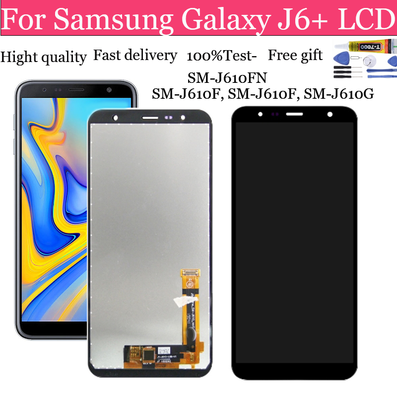 อะไหล่หน้าจอสัมผัส LCD แบบเปลี่ยน สําหรับ SAMSUNG Galaxy J6 Plus J610