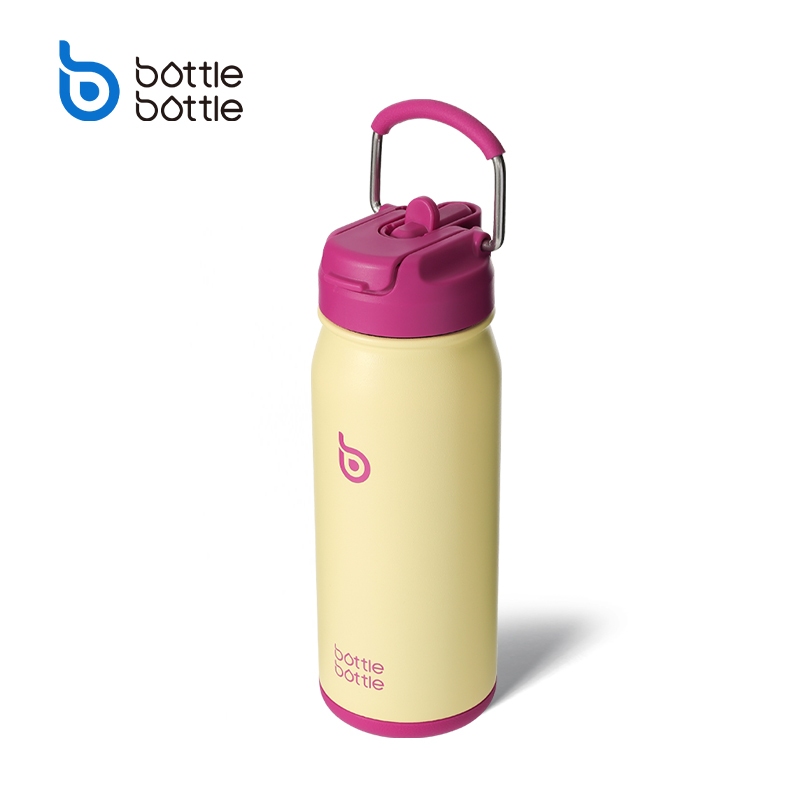 BOTTLE BOTTLE ขวดน้ําสเตนเลส มีฉนวนกันความร้อน 16 ออนซ์ พร้อมหลอดดูด และฝาปิด และกล่องเก็บยา สําหรับเล่นกีฬากลางแจ้ง