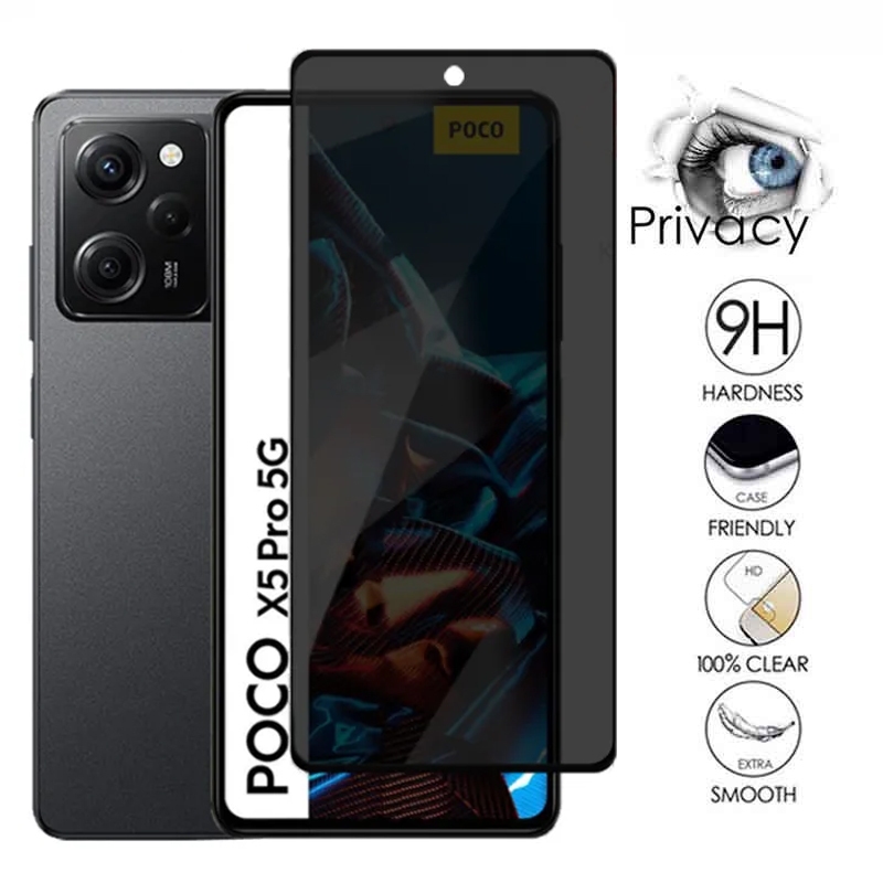 Xiaomi POCO F5 X5 Pro กระจกนิรภัย เพื่อความเป็นส่วนตัว สําหรับ POCO C65 M5s M4 F4 X4 GT Pro NFC ป้องกันหน้าจอ แบบเต็มจอ กระจกป้องกันการแอบมอง