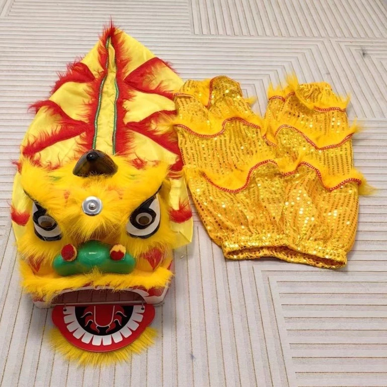 ชุดเครื่องแต่งกายหัวสิงโตเชิดสิงโตเชิดสิงโต พร็อพเชิดสิงโตเชิดสิงโตคู่ ครบชุด สําหรับเด็ก 2 ถึง 15 ปี thumbnail 3