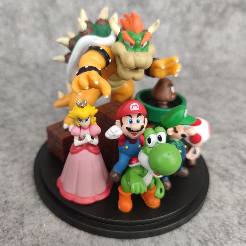Nintendo Game Super Mario Bros. โมเดลฟิกเกอร์ PVC รูป Mario Luigi Peach Bowser Koopa Yoshi Toad Goomba ของเล่นสําหรับเด็ก