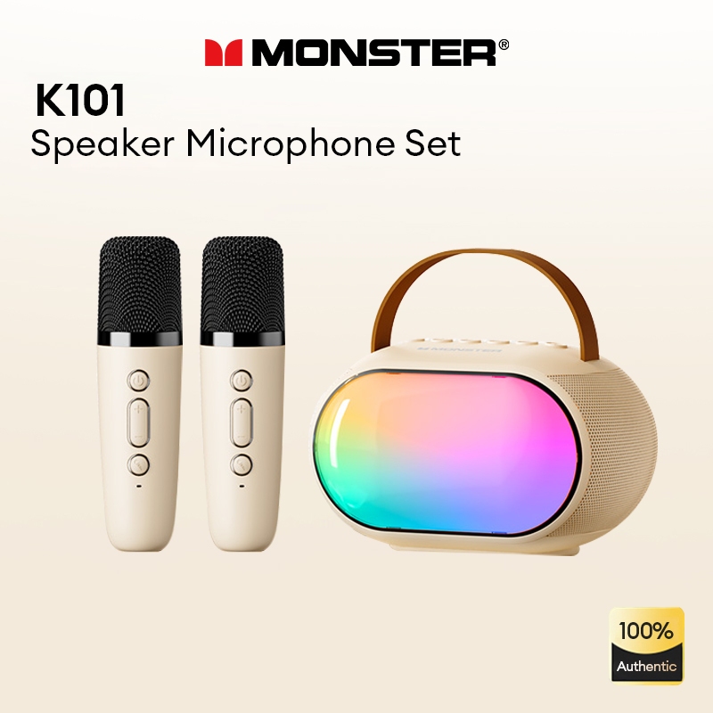 Monster K101 ลําโพงบลูทูธ ไมโครโฟนสเตอริโอ เสียงเซอร์ราวด์ ความล่าช้าต่ํา