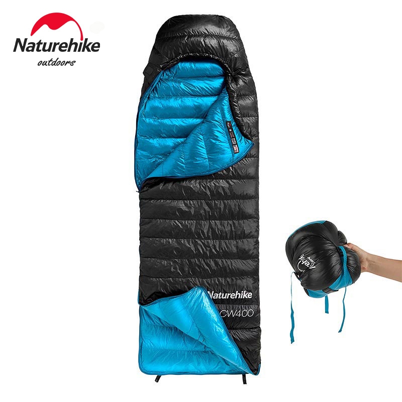 Naturehike ถุงนอน CW400 ถุงนอนขนเป็ดน้ำหนักเบาสำหรับฤดูหนาว ถุงนอนกันน้ำแบบเบามาก
