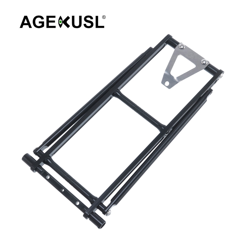 AGEKUSL ชั้นวางด้านหลังจักรยานชั้นวางด้านหลังชั้นวางโลหะผสม Easywheel Cargo Rack ใช้สําหรับ Brompton