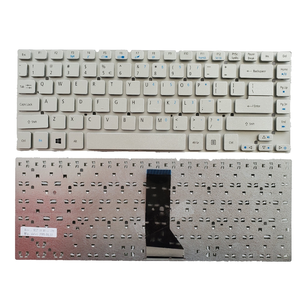สําหรับ Acer Aspire E5-411 E5-411G E5-421 E5-421G E5-471 E5-471G US คีย์บอร์ดสีเงิน