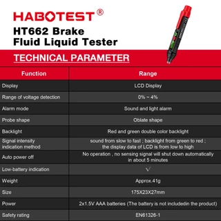 【จัดส่งจากกรุงเทพ】Habotest HT662 ปากกาวิเคราะห์ก๊าซธรรมชาติ PPM แบบพกพา น้ำมันเบรคของเหลวเครื่องทดสอบปากกาอัตโนมัติน้ำมันเครื่องมือทดสอบความชื้น