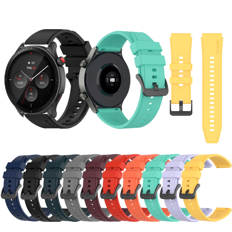 สําหรับ Huami Amazfit GTR 4 4pro 2 GTR 2 2E GTR 3 Bip 6 5 Pro สายซิลิโคนสมาร์ทวอท์ชสายรัดข้อมือ 22 มม.