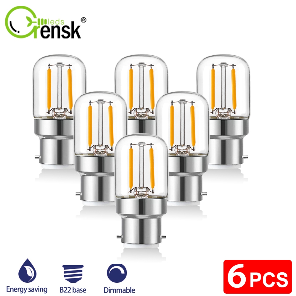 B22 หลอดไฟ Led T28 1W 2700K หรี่แสงได้ สีขาวอบอุ่น สไตล์วินเทจ สําหรับตกแต่งบ้าน