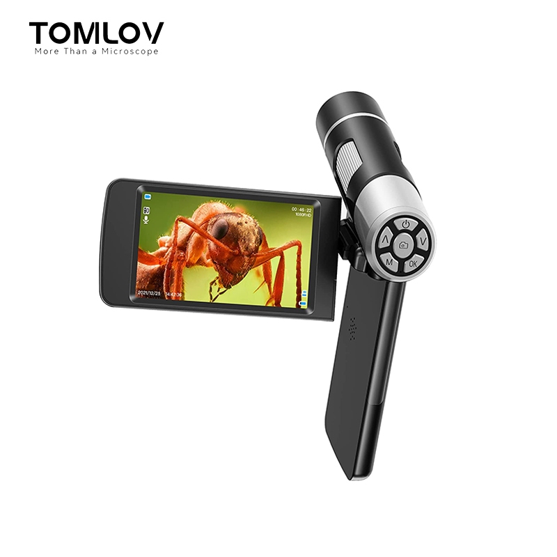 【ของขวัญวันเกิด】TOMLOV กล้องจุลทรรศน์ดิจิทัล แบบมือถือ พร้อมหน้าจอ LCD 4 นิ้ว สําหรับเด็ก และผู้ใหญ่