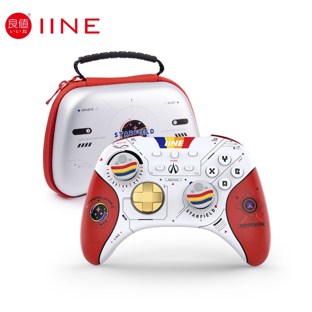 Iine จอยสติ๊กควบคุม PC ฮอลล์เอฟเฟค ลายดาว และ NFC Amiibo พร้อมตัวรับสัญญาณบลูทูธ 2.4Ghz สําหรับคอมพิวเตอร์ โทรศัพท์มือถือ สวิตช์ ไอน้ํา iPad แล็ปท็อป