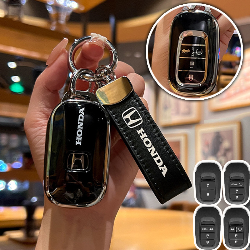 เคสกุญแจรีโมทรถยนต์ TPU สําหรับ Honda Civic FE HRV Accord crv ของแต่งรถยนต์ พวงกุญแจ