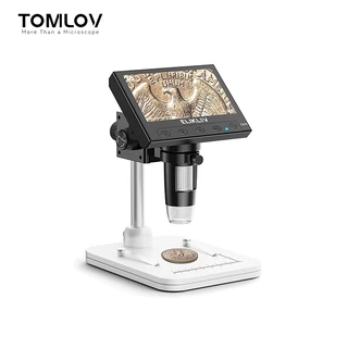 TOMLOV Elikliv 4.3 "LCD กล้องจุลทรรศน์ดิจิตอล 1000X USB LED PC View Photo Video สําหรับข้อผิดพลาดเหรียญนาฬิกาซ่อม Electronics